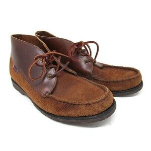 Sebago X Vane  Brown Leather And Suede 3-Eye Ankle Boots Mens Size US 9 M